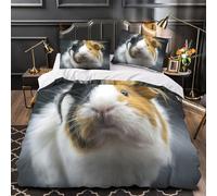 TNSGHAVED Renard Mignon Assis Housse de Couette Imprimé en 3D Douce Confortable Fantaisie Parure de Lit Microfibre Fermeture Éclair Résistante for Adultes Enfants Super King（260x220cm）