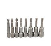 TNSKCIOAU Jeu de Tournevis magnétiques électriques, Tournevis à Percussion, clé à Douille métrique à Tige hexagonale de 1/4" (10 pièces de 6 à 15 mm)(8pcs 6-13mm)