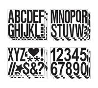 TNSLAND 12 Feuilles Chiffres et Lettres Autocollantes, Lettres Adhesives 10cm Autocollant Lettre Autocollantes Grand Format, Stickers Lettres Alphabet pour la DéCoration, le Marquage, Noir