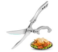 TNSLAND Ciseaux de cuisine avec poignées en métal pour le poulet, la volaille, le poisson, la viande, les légumes, ciseaux à os tranchants en acier inoxydable