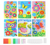 TNSLAND Coffret Mosaïques 6 Pièces, Kit Créatif, Cadeau Fille 4 Ans, Activité 3 Ans, Loisir Créatif Enfant 5 Ans