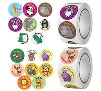 TNSLAND Lot de 1000 Autocollants de Motivation pour Enfants - 16 Motifs - Autocollants de Récompense pour Enseignants et École - Tableau de Récompense
