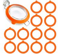 TNSLAND Lot de 12 joints de rechange, en silicone, 95 x 73 mm, pour bocal de conservation, joints en silicone, anneaux de rechange pour bocal Weck, orange
