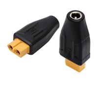TNSLAND Lot de 2 adaptateurs XT60 sans fil XT60 5,5 mm x 2,1 mm (prise XT60 vers prise DC) pour moniteur FPV, alimentation, TS100, batterie LiPo, voiture RC