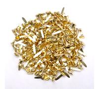 TNSLAND Lot de 200 mini brads ronds en métal doré 8 mm - Pinces de fermeture - Pinces de sac à motifs - Pinces à lettres pour bricolage, scrapbooking, travaux manuels