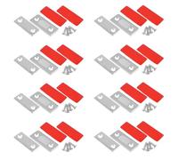 TNSLAND Lot de 8 aimants de porte autocollants plats argentés - Pour ferme-porte de meuble - Loqueteaux magnétiques rectangulaires - Pour tiroirs, porte de balcon, porte d'armoire