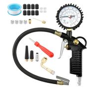 TNSLAND Manometre Pression Pneu, 220 PSI Pistolet Gonfleur Pneus Voiture, Manomètre Multifonction pour Pneus, Gonfleur Pneu avec Accessoire Compresseur à Air, Pistolet Compresseur Air pour Moto Vélo