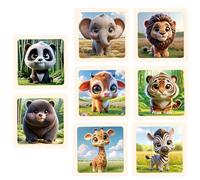 TNSLAND Puzzle 8 Pièces et Puzzle, Puzzle pour Animaux Sauvages avec 6 Puzzles en Bois Chaque Puzzle pour Garçons et Filles Développement du Cerveau