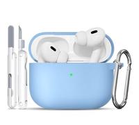 TNSNK Case for AirPods Pro 2/1. Gen with Cleaner Kit, Silicone Protection Case for Apple Airpods Pro 2019 (2023 USB-C/Lightning Cable) with Keychain [Support Wireless Charging]