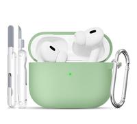 TNSNK Case for AirPods Pro 2/1. Gen with Cleaner Kit, Silicone Protection Case for Apple Airpods Pro 2019 (2023 USB-C/Lightning Cable) with Keychain [Support Wireless Charging]
