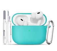 TNSNK Case for AirPods Pro 2/1. Gen with Cleaner Kit, Silicone Protection Case for Apple Airpods Pro 2019 (2023 USB-C/Lightning Cable) with Keychain [Support Wireless Charging]