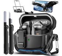 TNSNK Étui de protection anti-chocs pour Samsung Galaxy Buds3/Buds 3 Pro (2024), avec stylet de nettoyage et mousqueton, prise en charge du chargement sans fil, compatible avec Samsung Galaxy Buds 3