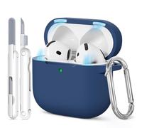 TNSNK for AirPods 4 Case with Cleaner Kit, Magnetic Lid Protection Case for Apple Airpods 4 ANC (AirPods 4 with Active Noise Cancellation), Support Wireless Charging with Keychain