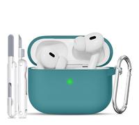 TNSNK pour AirPods Pro 2nd/1st Coque (2023/2022/2019), Silicone Coque de Protection Antichoc avec Kit de Nettoyage & Porte-Clés, Support Charge sans Fil - pour AirPods Pro 2nd/1st, Denim Blue