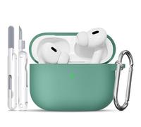 TNSNK Silicone pour AirPods Pro 2nd/1st Coque, 3-Pine Leaf Green