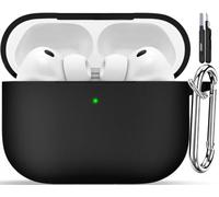 TNSNK Silicone pour AirPods Pro 3 Coque, 1-A10-Black | Silicone, Doux, léger, antiglisse, anti-rayures, Facile à transporter, Charge filaire/sans fil. Stylo de nettoyage + clé.