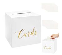 TNSOYCA Boîte à Cartes de Mariage en Papier,Blanc à Cadeaux Boîte,De Enveloppe pour Mariage Anniversaire et Reuion Reception Boite de Cartes(22 × 22 × 22cm)