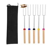 TNSRAY 5 pièces Brochettes pour Barbecue INOX, Accessoire Barbecue, Brochettes de Barbecue Longue, Bâtonnets à rôtir Extensible, Pique a Brochette, Pic a Brochette, Ustensile Barbecue, Barbecook Kebab
