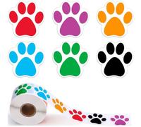 TNSRAY Adhésif Patte Chien, 2 pièce Autocollants d'Empreinte, Autocollants avec Impression Patte Colorée Chien, Animal Domestique Empreinte, Étiquettes d'Autocollants de Mur pour Sacs-Cadeaux
