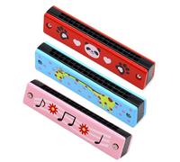 TNSRAY Armonica A Bocca Bambini, 3 pièce Armonica A Bocca Bambini, 16 Trous Armonica per Bambini Legno, Harmonica diatonique à Bouche, Cadeaux d'anniversaire Cadeaux Scolaires Souvenirs