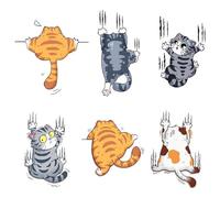 TNSRAY Autocollant de Voiture, 6 Pièces Autocollant Sticker Chat Autocollant Voiture Humour Stickers Kawaii Scratch Pet Cat Car Stickers, Convientpour Les Murs de décoration Voiture décorative