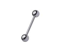 TNSRAY Piercing langue barbell stérile bijoux de Corps Anneau en acier chirurgical, avec deux boule 5 mm, Langue Barre Téton Anneaux, Acier Inoxydable Droite Barbell Piercing Bijoux