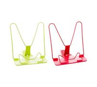 TNSRAY Support de lecture avec arceau métallique, 2 Pièce support de lecture avec support en métal et chaussette en plastique,Support de Livre de Cuisine Réglable,Pliable Porte pour Recette,Partitions