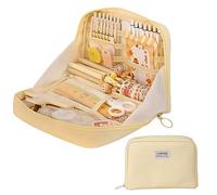 TNSRAY Trousse à crayons pour fille et garçon, grande capacité, beige