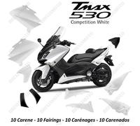 TNT KIT CARROSSERIE ADAPT. YAMAHA TMAX 530 2012- 14 WHITE COMPETITION ( 10 PIECES )
