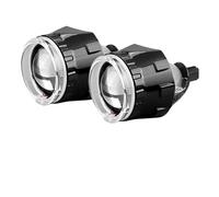 TNTGEBFVBG Auréoles pour auto Pour H4 H7 9005 HB3 9006 HB4 Phares Voiture Rénovation 2.5 Pouces 80mm LED Yeux D'ange Projecteur Lentille Feux Kit œil d'ange RGB(2x Black Red Halo,Left Hand Drive)