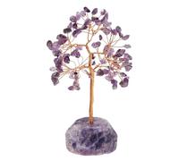 TNTGMG Arbre de Vie en Cristal - Sept Chakras - Décoration de Bureau à Domicile - 15,5 x 7 cm - Bonsaï Fait à la Main pour l'énergie - Cadeaux spirituels pour Femme (Violet)
