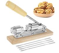 TNTGMG Casse-noisette - Outil de casse-noisette à haute résistance - En acier inoxydable - Avec poignée en bois - Casse-noix de pécan réglable - Pour noix, noix de pécan - Noisettes, amandes, noix du