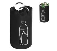 TNTGMG Collecteur de bouteilles consigné, rangement de bouteilles pliable de haute qualité avec poignées, grand panier de rangement Oxford durable, stockage de bouteilles vides en verre vieilli noir