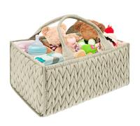 TNTGMG Grand panier de rangement pour couches de bébé, avec poignée, 36 × 25 × 17 cm, panier de rangement en coton, vert, poubelle à couches, organisateur pour couches nouveau-nés, filles, garçons