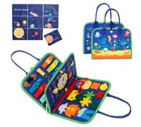 TNTGMG Jouet Busy Board Montessori, activité d'apprentissage pédagogique Planche sensorielle, Apprentissage, Calme, Activité Livres avec boucles pour les tout-petits de 1, 2, 3 ans, Avion, Voyage