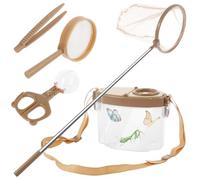 TNTGMG Kit attrape-punaises pour enfants - 5 pièces - Avec filet extensible, récipient, loupe, pince, ciseaux, attrape-insectes Montessori - Pour filles et garçons