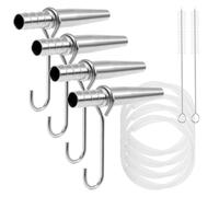TNTGMG Kit de sirop d'érable - Lot de 4 tapes en acier inoxydable - Avec tuyaux en sirop d'érable de qualité alimentaire de 90 cm - 4 crochets, 2 brosses, extracteurs de lignes drop pour débutants