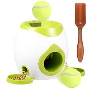 TNTGMG Lanceur de balles pour Chien, avec Distributeur Automatique de friandises, Jouet interactif avec 2 balles de Tennis, pour Chiens de Petite et Moyenne Taille, Puzzle avec Alimentation