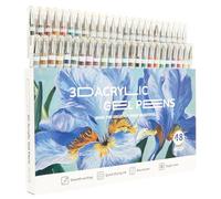 TNTGMG Stylo gel, 48 couleurs, en plastique, avec pointe Bullet Tip de 1 mm, encre gel 3D à séchage rapide pour papier noir, peinture sur pierre, verre, bois, tissu, cartes, scrapbooking, bricolage
