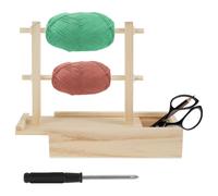 TNTGMG Support de fil à crochet, double bobine de fil en bois, pour tricot et crochet, 25 × 12 × 6 cm, plus grand porte-boule de fil horizontal, amovible, magnétique, pour les amateurs de tricot