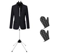 TNTGMG Support pour défroisseur à Vapeur, Cintre Pliable pour défroisseur à Vapeur avec Gant de Repassage, Support pour Fer à Vapeur, Longueur réglable de 84 à 160 cm, Support de séchage Portable