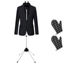TNTGMG Support pour défroisseur à Vapeur, Cintre Pliable pour défroisseur à Vapeur avec Gant de Repassage, Support pour Fer à Vapeur, Longueur réglable de 84 à 160 cm, Support de séchage Portable