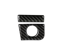 TNTVLMVUZ Garniture Intérieure Décoration pour pour Mustang GT 2015 - 2021 Autocollants Garniture Couvercle Panneau Commutateur Boîte Rangement Copilote Voiture Fiber Carbone Décoratifs(Black(LHD))