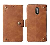 Tnviud Cuir Housse Téléphone Case pour Brondi Amico Home Nero 1.77" Coque Étui Cas Couverture Protecteur Cover Portefeuille Antichoc Cover Case (Brun)