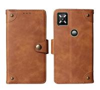 Tnviud Cuir Housse Téléphone Case pour Crosscall Core M6 5.99" Coque Étui Cas Couverture Protecteur Cover Portefeuille Antichoc Cover Case (Brun)