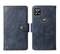 Tnviud Cuir Housse Téléphone Case pour Crosscall Core M6 5.99" Coque Étui Cas Couverture Protecteur Cover Portefeuille Antichoc Cover Case (Bleu)