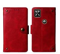 Tnviud Cuir Housse Téléphone Case pour Crosscall Core M6 5.99" Coque Étui Cas Couverture Protecteur Cover Portefeuille Antichoc Cover Case (Rouge)