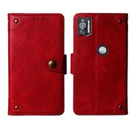 Tnviud Cuir Housse Téléphone Case pour Crosscall Stellar X5s / X5s Chamonix Mont Blanc 6.49" Coque Étui Cas Couverture Protecteur Cover Portefeuille Antichoc Cover Case (Rouge)