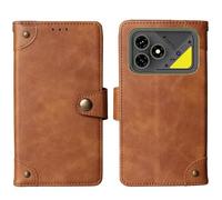Tnviud Cuir Housse Téléphone Case pour Cubot Kingkong Dura 6.88" Coque Étui Cas Couverture Protecteur Cover Portefeuille Antichoc Cover Case (Brun)