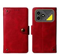 Tnviud Cuir Housse Téléphone Case pour Cubot Kingkong Dura 6.88" Coque Étui Cas Couverture Protecteur Cover Portefeuille Antichoc Cover Case (Rouge)